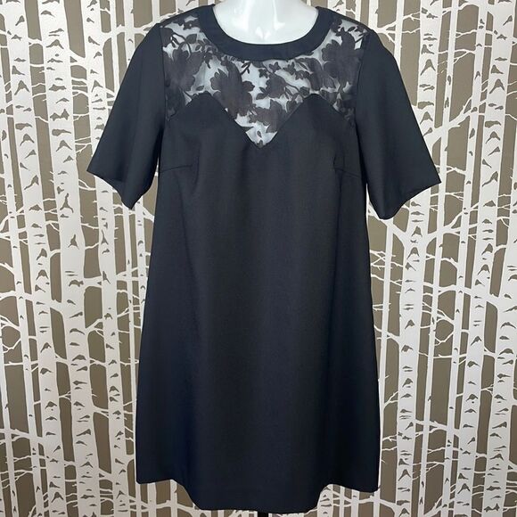 Y by Yumi Sheer Floral Top Mini Dress Black sz US 10 - Picture 1 of 16